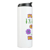 植物の成長開花引用文ピンクの花イエロー文字 タンブラー (回転左)