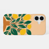 植物の手描きフラワーポット iPhone 16ケース (裏面横)