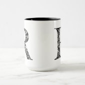 植物の手紙Rのマグ、エリザベスSampson著芸術 マグカップ (中央)