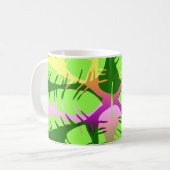 植物の抽象バナナの葉 コーヒーマグカップ (正面左)