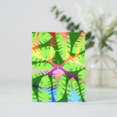 植物の抽象的なバナナの葉 ポストカード (スタンド正面)