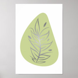 植物の抽象的なラインアート ポスター