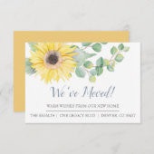 植物の新住所のお知らせ 水彩ひまわり (正面/裏面)