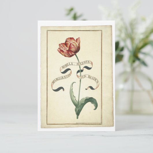 植物の旧式なイメージのメッセージカード サンキューカード (スタンド正面)