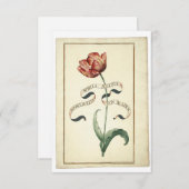 植物の旧式なイメージのメッセージカード サンキューカード (正面/裏面)