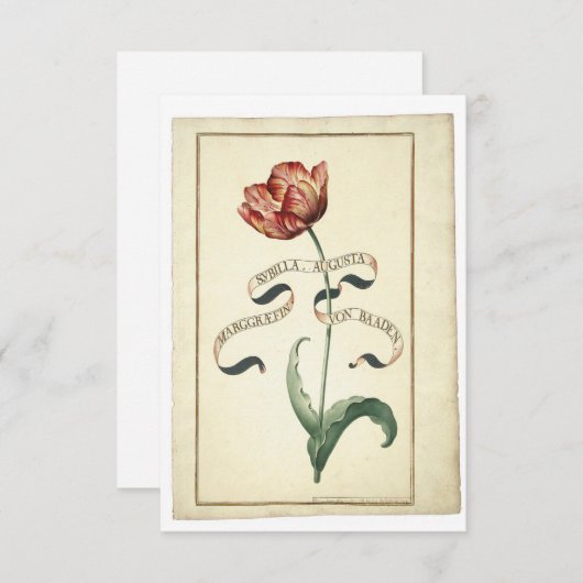 植物の旧式なイメージのメッセージカード サンキューカード (正面/裏面)