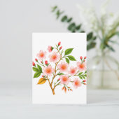 植物の春のデザイン ポストカード (スタンド正面)