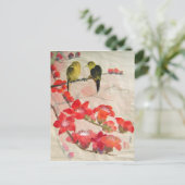 植物の木の上の鳥 ポストカード (スタンド正面)