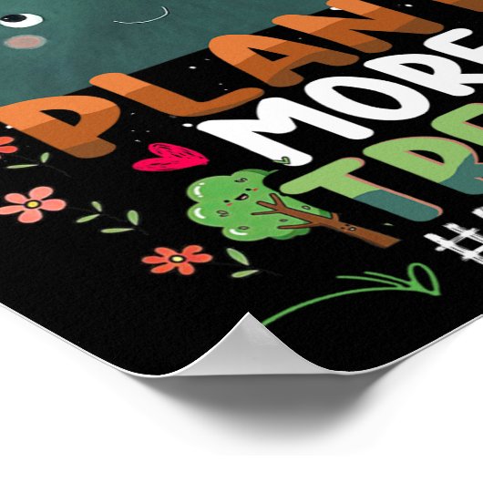 植物の木の木ハガーアースの日アーバーデイかわいいG ポスター (角)