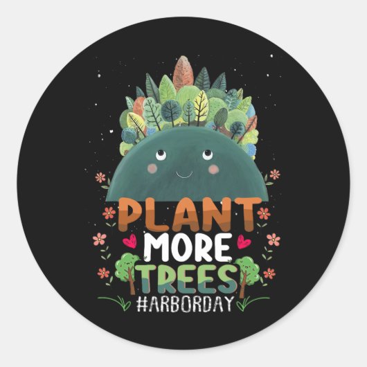 植物の木の木ハガーアースの日アーバーデイかわいいG ラウンドシール (正面)