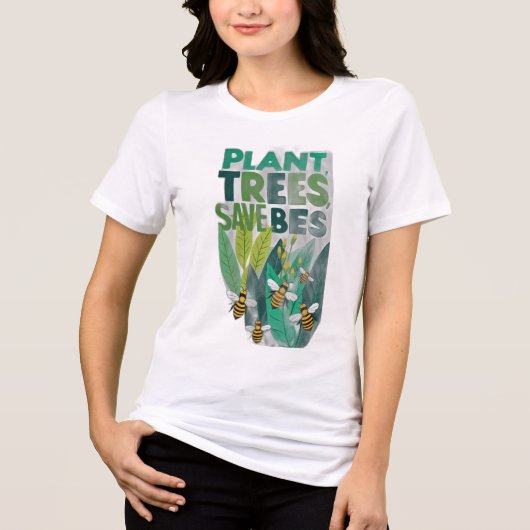 植物の木救蜂 トライブレンドTシャツ (正面)