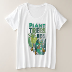 植物の木救蜂 プラスサイズTシャツ