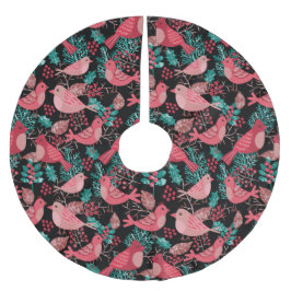 植物の果実の鳥冬の葉 ブラッシュドポリエステルツリースカート