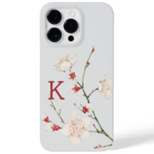 植物の桜の花のモノグラムイニシャル