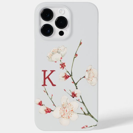 植物の桜の花のモノグラムイニシャル Case-Mate iPhoneケース (裏面)