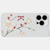 植物の桜の花のモノグラムイニシャル Case-Mate iPhoneケース (裏面 (横))