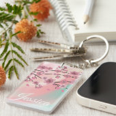 植物の桜の花びらが舞うグラデーションアート キーホルダー (正面右)