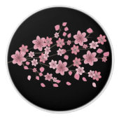 植物の桜の花びらが舞うグラデーションアート セラミックノブ (正面)