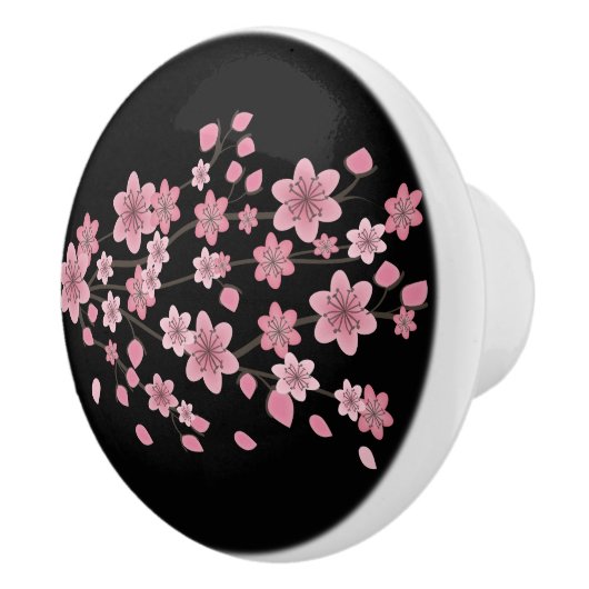 植物の桜の花びらが舞うグラデーションアート セラミックノブ (右)