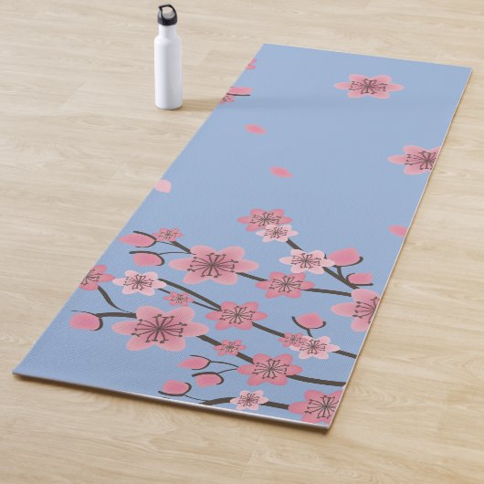 植物の桜の花びらが舞うパターン ヨガマット (インサイチュ)
