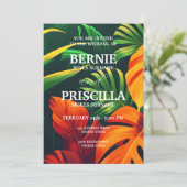 植物の森とエレガント緑のフローラ結婚 招待状 (スタンド正面)