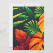 植物の森とエレガント緑のフローラ結婚 招待状 (裏面)