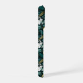 植物の森の葉 白い花柄 iPhoneケース (右側面)