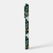 植物の森の葉 白い花柄 iPhoneケース (左側面)