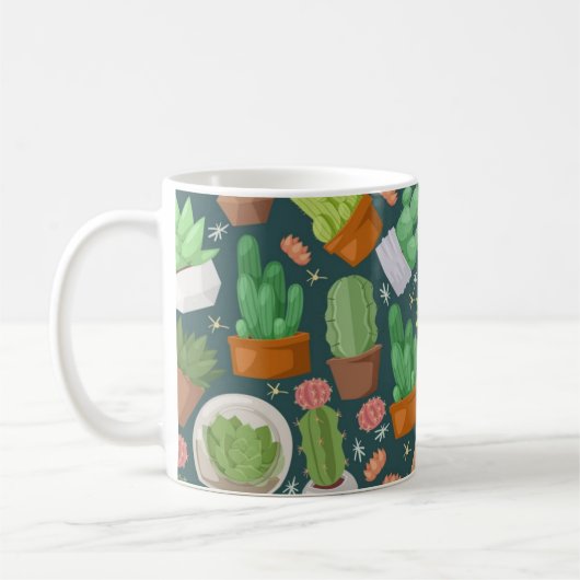 植物の模様 コーヒーマグカップ (左)