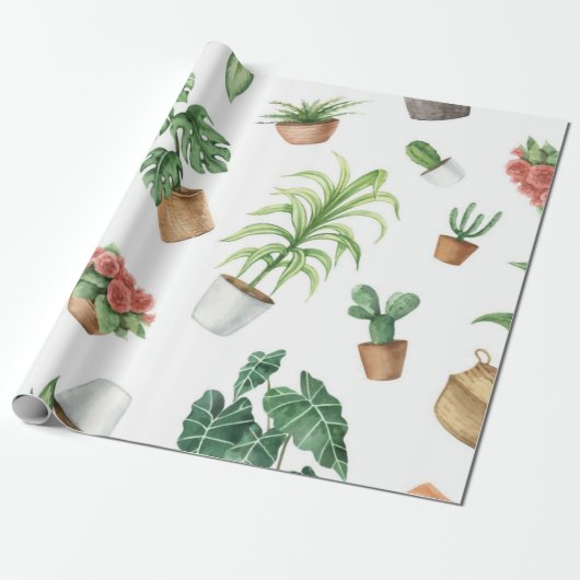 植物の模様 ラッピングペーパー (アンロールド)