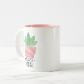 植物の母 |かわいいパーソナライズされた植物愛好家 ツートーンマグカップ (正面左)