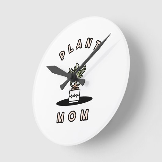 植物の母 ラウンド壁時計 (傾斜)