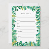 植物の水彩画によって絵を描かれる招待状は記入します 招待状 (正面)