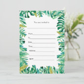 植物の水彩画によって絵を描かれる招待状は記入します 招待状 (スタンド正面)
