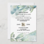 植物の水彩画のカスタムの結婚式招待状 招待状 (正面)