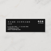 植物の水彩画のシックな金ゴールドの小型名刺 スキニー名刺 (裏面)