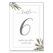 植物の水彩画のハーブカスタムな数結婚式 テーブルナンバー (裏面)