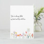 植物の水彩画のワイルドフラワーのマザーズデーカード シーズンカード (スタンド正面)