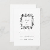 植物の水彩画RSVPカード 出欠カード (正面/裏面)