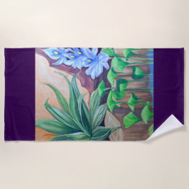 植物の池パーティー ビーチタオル