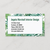 植物の熱帯バナナのシュロの葉 名刺 (裏面)