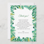 植物の熱帯ベビーシャワーのサンキューカード サンキューカード (正面)