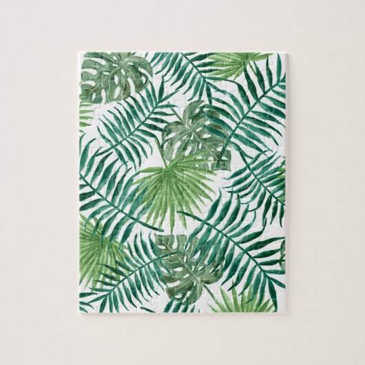 植物の熱帯植物のシュロの葉 ジグソーパズル (縦)