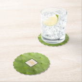 植物の熱帯緑のサボテンの写真のモノグラム ペーパーコースター (インサイチュ)