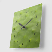 植物の熱帯緑のサボテンの写真 スクエア壁時計 (傾斜)