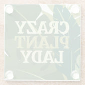 植物の熱狂する女性の緑の植物愛好家 ガラスコースター (裏面)