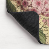 植物の王冠の原稿のアジサイの鳥のフランス語 マウスパッド (コーナー)