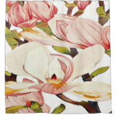 植物の珊瑚のピンクのマグノリアによっては花の芸術が開花します シャワーカーテン (正面)