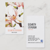 植物の珊瑚のピンクのマグノリアによっては花の芸術が開花します 名刺 (正面/裏面)