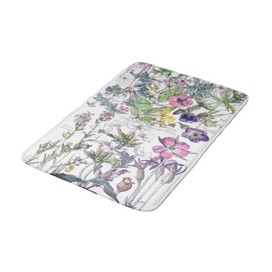 植物の甘いウィリアムの野生の花の花のバス・マット バスマット (アングル)